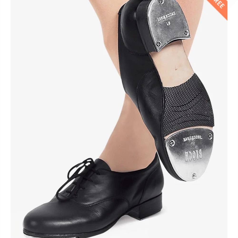 *Like New* BLOCH LONDON LACE UP BLACK LEATHER WOMEN TAP SHOES SZ 9.5